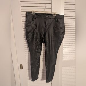 Torrid Black Faux Leather Women's Moto Pants